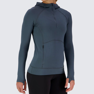 Sudadera con capucha de punto informal con logotipo personalizado OEM al por mayor para mujer, Jersey de invierno, sudadera de nailon - Product Image 3