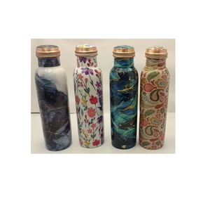 Excelente Botella de Agua de Cobre con Diseño Impreso en Esmalte, Diseño Admirable, Impresión Personalizada, Cobre Puro con Alto Contenido de Minerales - Product Image 2