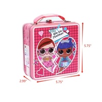 Schattige roze metalen lunchbox met handvat Valentijns-vriendschapsgeschenkdoos