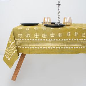 Mantel de Algodón 100% con Diseño Floral Artesanal Elegante Estampado a Mano Dabu, Cubierta de Mesa Hecha a Mano de Estilo Tradicional para el Hogar - Product Image 1