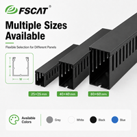 FSCAT FS-SWD4040 40x40mm Couvercle de conduit électrique à fente ouverte UL94 V-0 Sans halogène Résistant à la chaleur Gris/Blanc/Noir/Bleu Auto-adhésif
