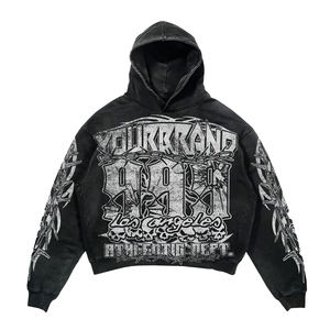 Chándal Personalizado con Lavado Ácido para Hombre y Mujer, 100% Algodón, Estilo Urbano, Diseño de Pantalones Vaqueros - Product Image 4