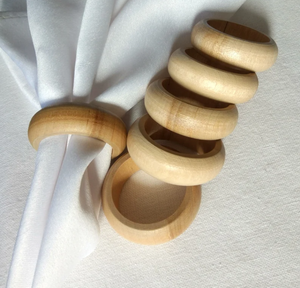 Anneau de serviette en bois de Table de luxe de mariage naturel personnalisé - Product Image 6