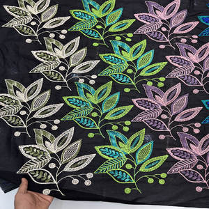 Tissu en coton brodé en gros, respirant, à motifs floraux, pour vêtements, décoration, couture - Product Image 3