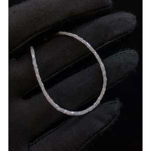Bracelet en diamant blanc avec perles tubulaires facettées de 1,5 à 2,5 mm, bracelets et joncs 100 % naturels - Product Image 3