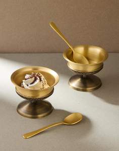 Nouveau bol à crème glacée en acier inoxydable vaisselle en métal poli argenté bol à crème glacée bol à salade de fruits, etc. - Product Image 2