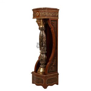 Columna Decorativa de Madera de Lujo con Pedestal y Centro con Efecto Mármol - Product Image 3