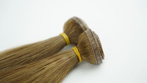 Trame plate droite de haute qualité cheveux russes extensions de cheveux humains vierges couleur 6 tendance chaude lisse soyeux avec une structure solide - Product Image 3