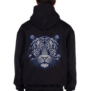 เสื้อฮู้ดดี้ผู้ชายคุณภาพสูง ผ้าฝ้าย 100% ดีไซน์พิมพ์ลายพัฟ สตรีทแวร์ ทรงหลวม ไหล่ตก ผ้าหนา - Product Image 4