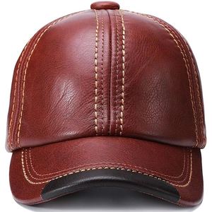 Gorro de Cuero Genuino Suave para Hombre, Estilo Clásico Snapback, Cuero de Primera Calidad, Gorro Clásico para Uso Diario Informal - Product Image 3