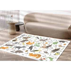 Alfombra Estampada Colorida, Alfombra para Habitación Infantil, Fácil de Limpiar, Alfombra de Chenilla - Product Image 3