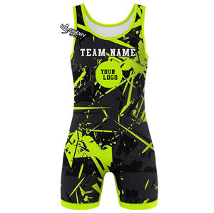 Singlets de Lucha Libre para Hombre de Alta Calidad con Impresión Digital, Colores Personalizados, Logotipo Frontal, Transpirables, de Secado Rápido, Spandex/Poliéster 200gsm - Product Image 4