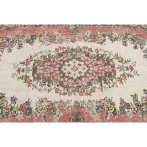 3.7x6.5 ft Vintage Rug, <b>Red</b> Abstract Turkish Rug <b>Wool</b> - Product Image 5