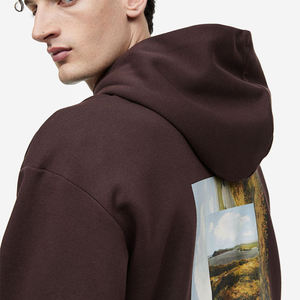 Sudadera con Capucha para Hombre, Diseño Nuevo, Color Marrón Sólido, Estampada, 100% Algodón, Cálida para Invierno, Tallas Grandes - Product Image 5