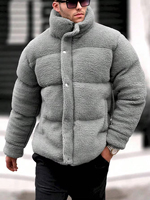 Chaqueta Acolchada de Forro Polar Sherpa, Diseño Personalizado, Personalización Completa, Precio Razonable, Cuello Alto de Lona, Resistente al Viento, para Invierno