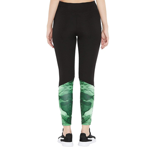 Leggings de vêtements de sport imprimés taille haute personnalisés Leggings sans couture en coton/bambou écologiques style décontracté mi grande taille pour femmes - Product Image 4