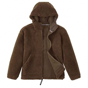 Customized Women's Warm Fleece Sherpa <b>Jackets</b> Hooded Faux <b>Shearling</b> Coats Oversized Winter Zipper Outwear Lady Sherpa <b>Jacket</b> - Product Image 5
