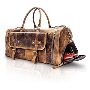 Sacs de voyage en cuir best-seller pour hommes, sacs de voyage en cuir de qualité supérieure, taille cabine, unisexe, en vente - Product Image 1