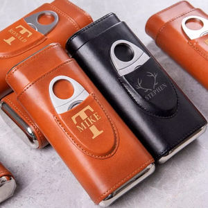 Humidor de voyage pour cigares en cuir PU durable, gravure personnalisée au laser, logo personnalisé, doublure en bois de cèdre, pour le <span class=keywords><strong>golf</strong></span>, les activités de plein air, cadeau pour homme - Product Image 3