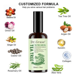 Aceite Capilar Orgánico de Árbol de Té OEM, <span class=keywords><strong>Tratamiento</strong></span> para el Cuero Cabelludo, Anticaspa, Crecimiento del Cabello, Reparación del Cabello Seco y Dañado - Product Image 1