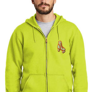 Sudaderas con capucha con cremallera de algodón 100% de alta calidad para hombres, ropa de calle personalizada, diseño de logotipo estampado transpirable para invierno, OEM al por mayor - Product Image 3