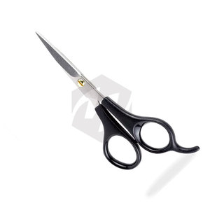 Ciseaux à barbe pour barbier avec manche en plastique, fabriqués en acier inoxydable, ciseaux à moustache professionnels avec repose-doigts fixe - Product Image 1