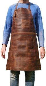 Professional LPN-0085 <b>Leather</b> <b>Apron</b> for Men Personalized Blacksmith Woodworking New Year Gift with Pockets and Straps - Product Image 6