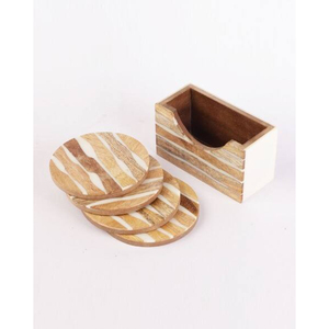 Juego de 5 posavasos de madera modernos únicos, posavasos decorativos para mesa de hogar, posavasos para vasos, alfombrillas para accesorios de mesa de cocina - Product Image 4