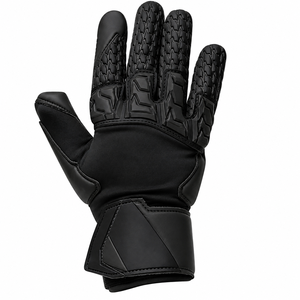 Gants de gardien de but de football noirs OEM, en cuir PU, antidérapants, avec sangle de poignet réglable et fermeture auto-agrippante, unisexe, pour le sport - Product Image 6