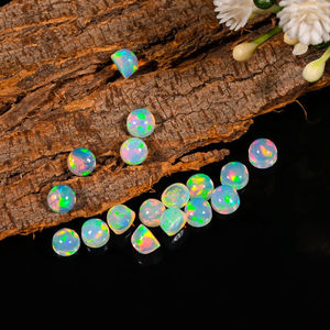 อัญมณีโอปอลแบบกลมอัญมณีสีขาวจากเอธิโอเปียอัญมณีหลวมสีขาวสำหรับทำเครื่องประดับจี้ - Product Image 3