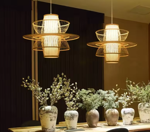 Lámpara colgante moderna de bambú natural, lámpara colgante de mimbre para sala de estar, restaurante, hotel, lámparas colgantes - Product Image 3