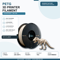 Filament d'imprimante 3D PETG en gros, directement de l'usine, pour applications d'ingénierie, couleurs personnalisées et marque privée