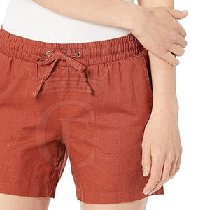 กางเกงขาสั้นของผู้หญิงสีทึบกางเกงขาสั้นผู้หญิงแบบปรับแต่งได้ - Product Image 6