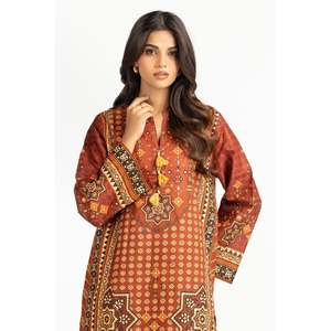 ชุดเซ็ต 2 ชิ้น ลายพิมพ์ทอง โบฮีเมียน สีน้ำตาล สำหรับผู้หญิง ฤดูใบไม้ผลิ/ฤดูร้อน ไซส์ XS/XS - Product Image 3