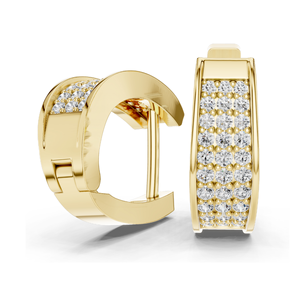 Boucles d'oreilles créoles en diamant de laboratoire de 0,694 carats, taille brillant rond, or 18 carats, 14 carats, 10 carats et argent 925, or rose, or jaune, or blanc - Product Image 6