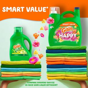 Detergente Líquido para Ropa Gain, Happy, Compatible con HE, 154 fl oz, 107 Lavados - Product Image 4