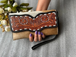 Bolso de mano de cuero de piel con pelo de estilo occidental para mujer, bolso de mano diseñado para mujer, billetera única de cuero con herramientas de Venta caliente - Product Image 6