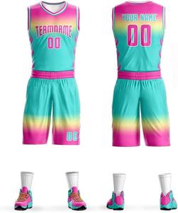 Couleurs personnalisables/logos/tailles de polyester antibactérien respirable de 100% de sublimation d'uniformes personnalisés durables de maillots de basket-ball - Product Image 1