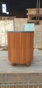 Gabinete lateral de cama de madera con parte superior de mármol, decoración versátil para el hogar para dormitorio, sala de estar o uso en la cocina - Product Image 5