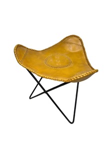 Reposapiés plegable de cuero genuino, silla de pie con pomo otomano hecha a mano para Camping, caballo, dormitorio, comedor, escuela, silla de ocio - Product Image 4