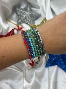 Glass <b>Beaded</b> Ball Classic Stretch <b>Bracelets</b> Natural Stone Colorful Stackable Elastic Jewelry Handmade Unisex <b>Fashion</b> Accessories - Product Image 4