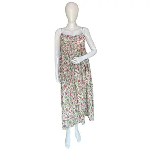 Летнее Повседневное платье, индийское Хлопковое платье с цветочным принтом, привлекательное пляжное платье-туника ручной работы в западном стиле