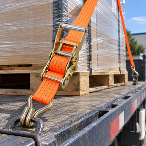 Sangle de fixation à cliquet 50 mm 3000 kg en polyester haute résistance pour camion, remorque, maintien de cargaison, fabricant OEM, fournisseur d'usine - Product Image 2
