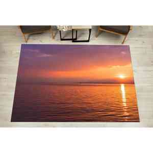 Alfombra Estampada con Vista al Mar, Regalo Perfecto para el Hogar, Diseño de Atardecer, Alfombra de Chenilla - Product Image 2