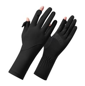 Gants de sport d'été en soie glacée respirants à écran tactile antidérapants avec protection UV unisexe - Product Image 5
