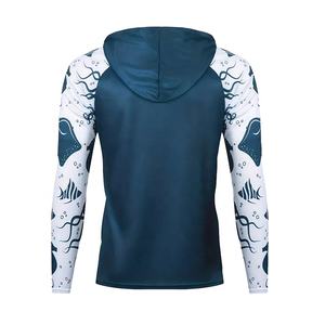 Venta al por mayor hombres con capucha de manga larga protección solar Rash Guard transpirable gimnasio desgaste secado rápido pesca Jersey para deportes al aire libre - Product Image 2