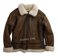 Veste bomber en cuir véritable pour homme, style aviateur, doublure en fourrure de mouton, écologique, anti-UV, tendance