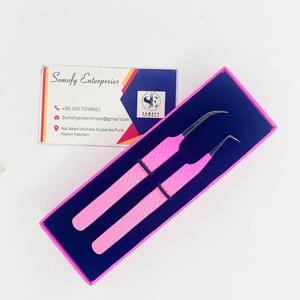 Venta al por mayor de acero inoxidable sostenible de 90 grados pinzas de extensión de pestañas curvas logotipo personalizado instrumentos de belleza - Product Image 3