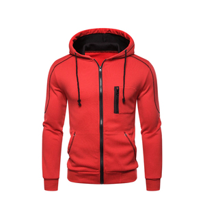 Sudadera con capucha y cremallera de manga larga para hombre, estilo urbano, bordada con cuentas, informal, para otoño/invierno - Product Image 4