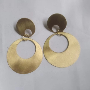 Simple <b>Fashion</b> Minimalist Geometric Brass Rose Gold Plated 14K <b>Hoop</b> <b>Earring</b> for Women's Party Jewelry From Falak World Export - Product Image 1